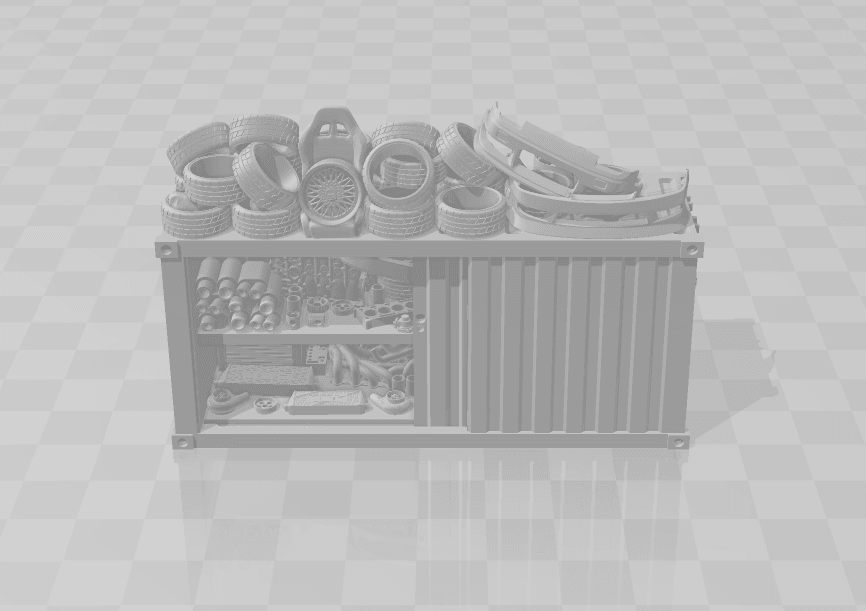 Spare parts container for diorama projects, 1/64 scale. 3d model