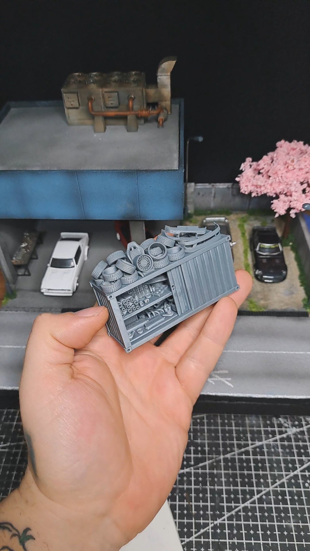 Spare parts container for diorama projects, 1/64 scale. 3d model