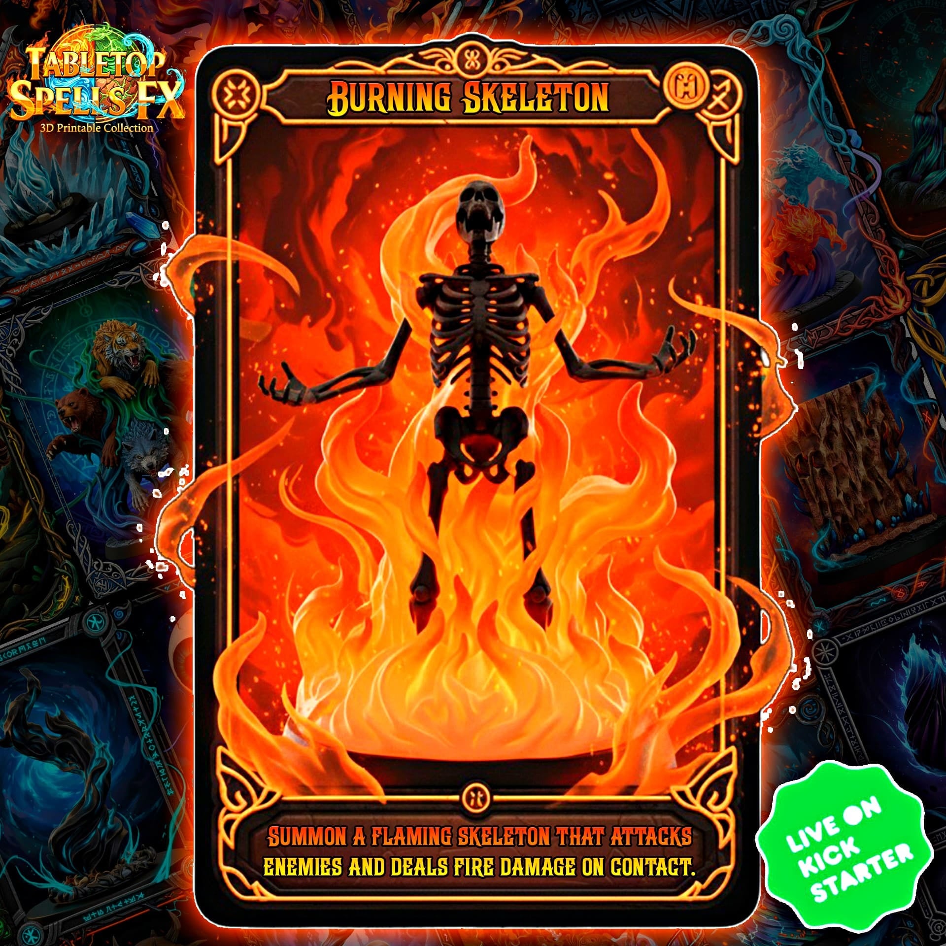Burning Skeleton – Free Spell FX (3D Printable) 3d model