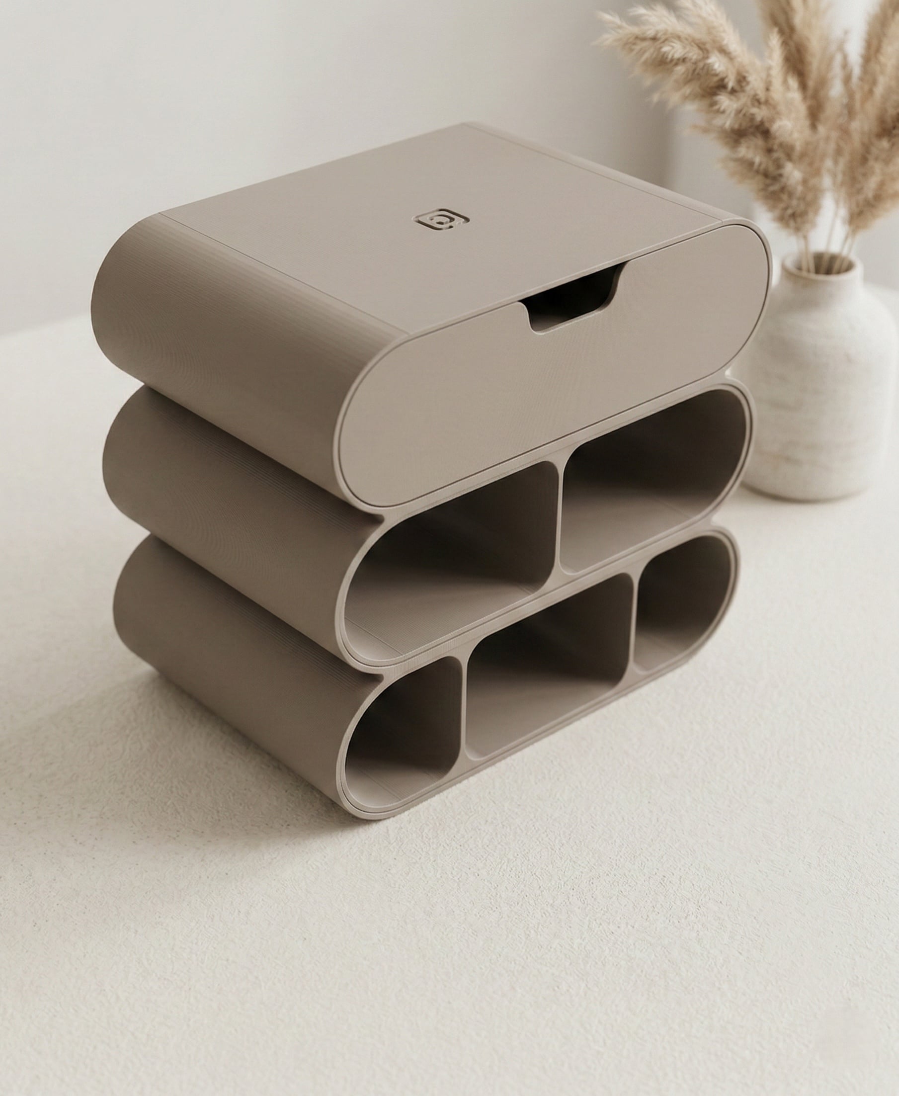 Curved Stackable Desk Organizer 3d model