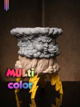 Storm Cloud Planter 3MF | Decor Multi-Color | Lightning Legs 3d model