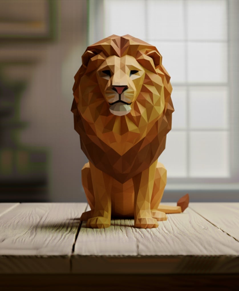 lion lowpoly 3d model