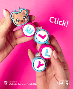 Customizable Alphabet Clicker & Keychain 3d model