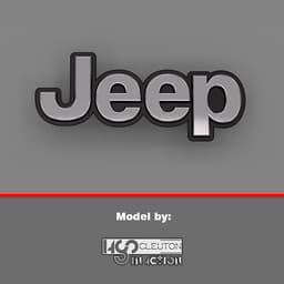 Car emblem Jeep multicolor logo 3d model