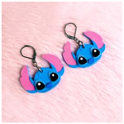 Stitch Inspired Earrings 3d model