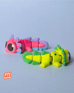 Cute articulated Axolotl - Axie 3d model