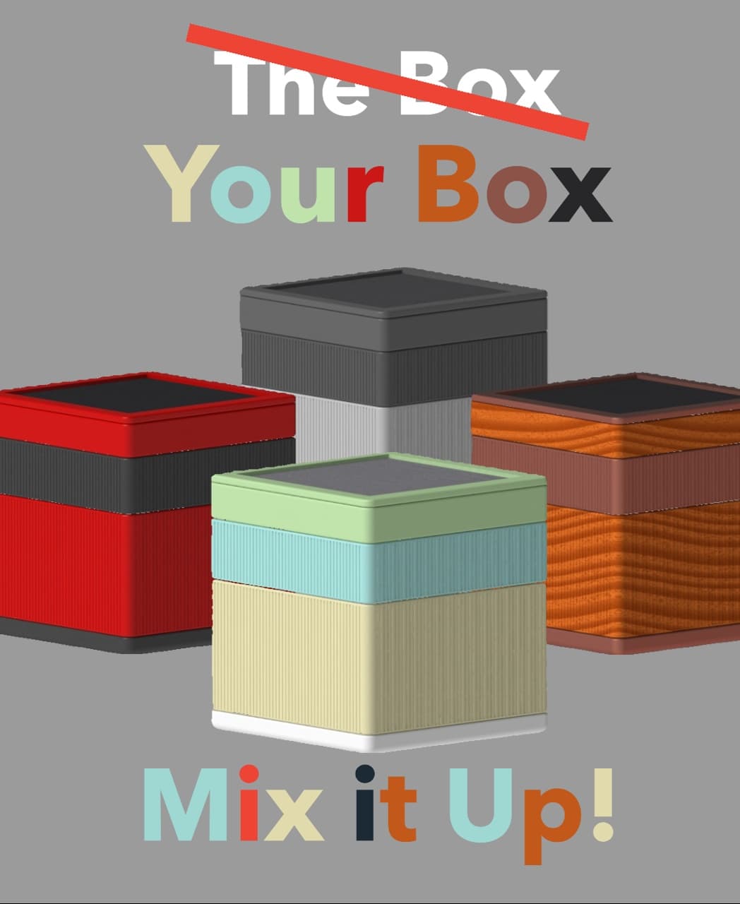 The Box ~ Customizable Organizer - It's Your Box! Mix it Up! - 3d model