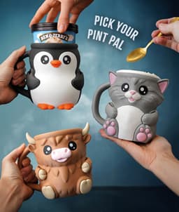 Cuddles, the Cat Ice Pint Holder 3d model