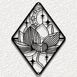 lotus crystals wall art 3d model