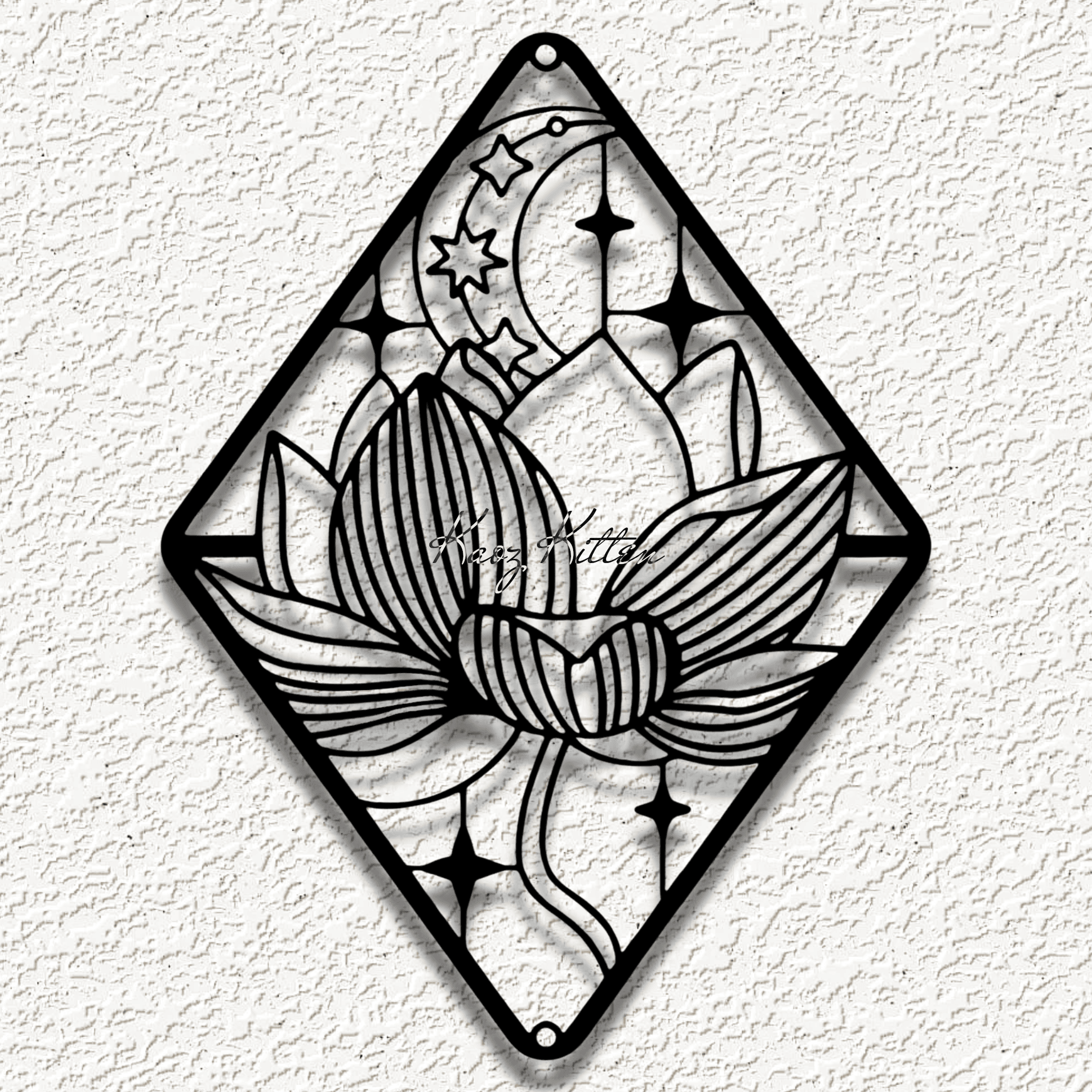 lotus crystals wall art 3d model