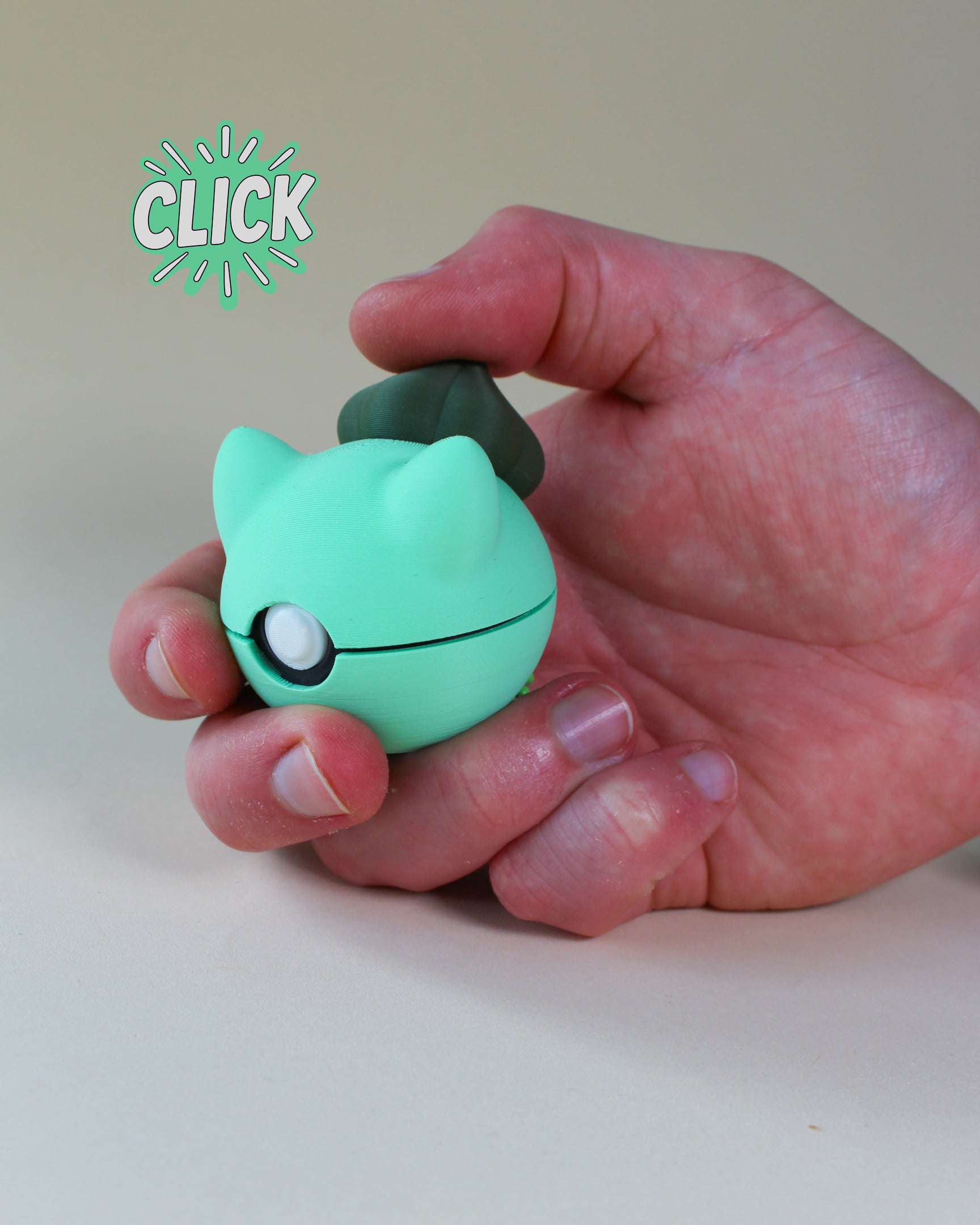 Bulbasaur Ball Fidget Clicker Kaychain 3d model