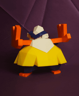 Hariyama Low Poly Pokemon 3d model