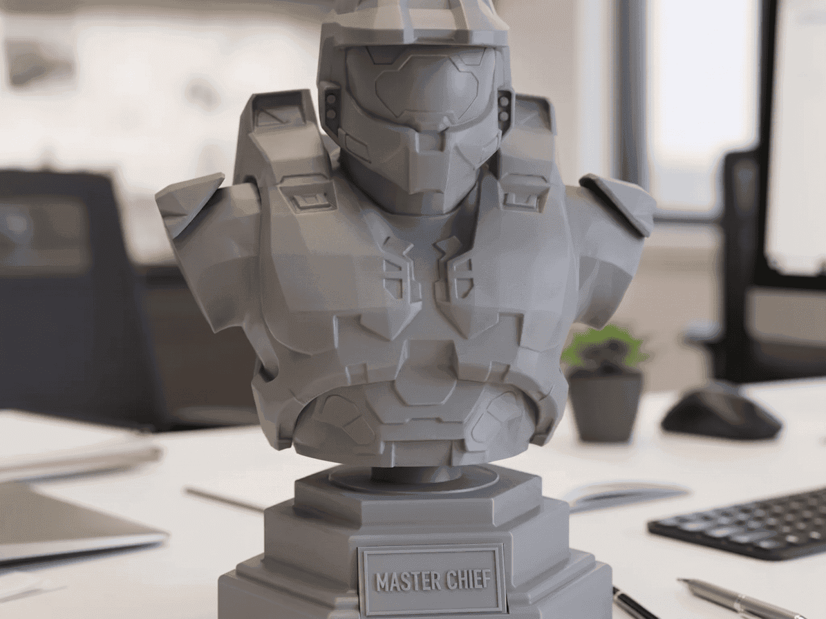 Master Chief Bust Statue Figurine 3d model
