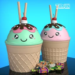 KAWAII ICE CREAM - CANDY BOX 3d model