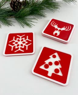 Reindeer Stacking Holidays Coaster, Christmas Bar Ornament 3d model