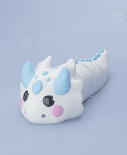 Flexi White Dragon Keychain 3d model