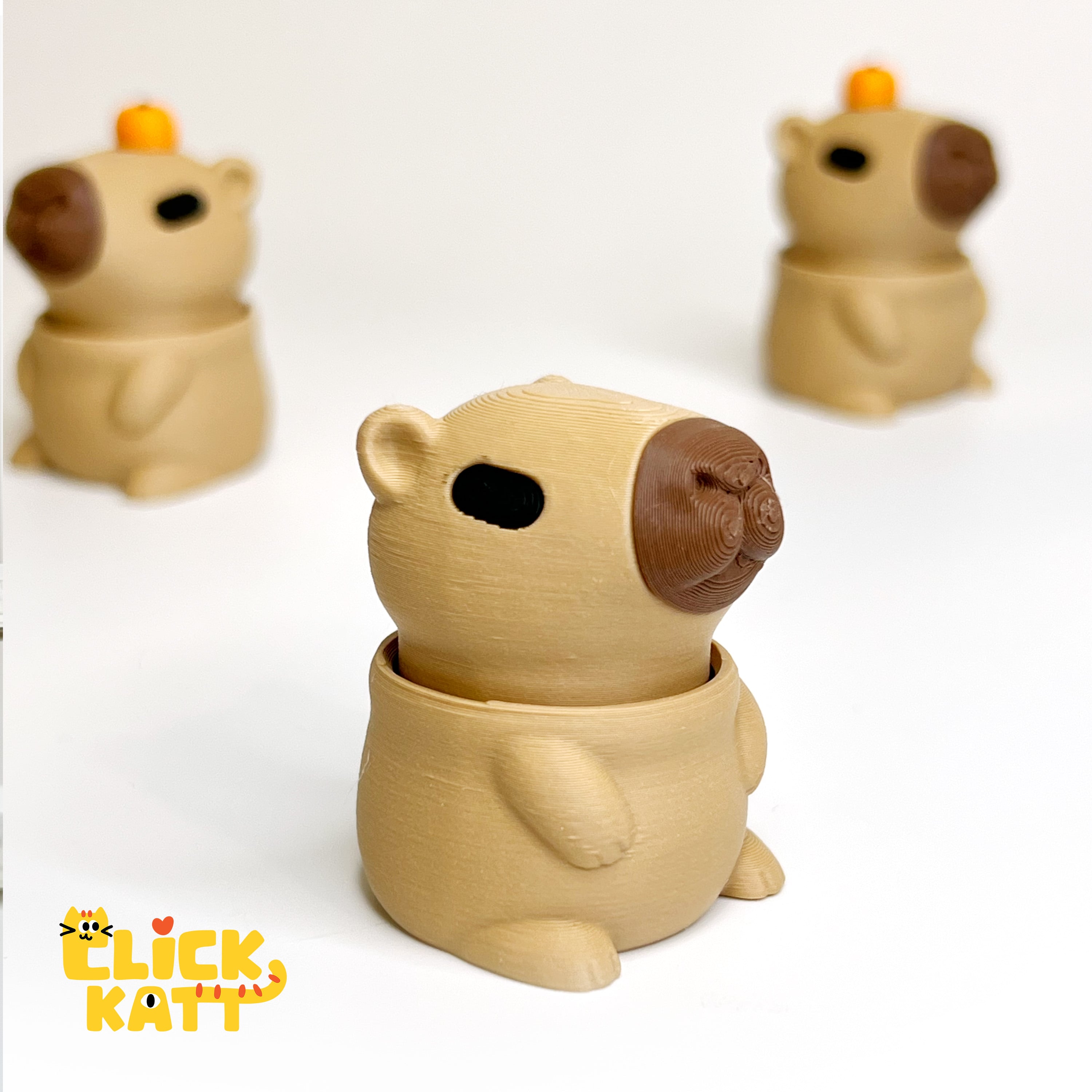 Capybara - Clicker Fidget Toy Keychain 3d model