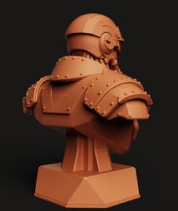 Undead Tactical Soldier Bust | Cybernetic Skeleton Warrior 3d model