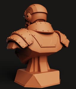 Undead Tactical Soldier Bust | Cybernetic Skeleton Warrior 3d model