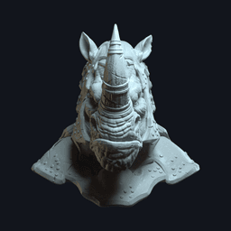 Rhinheart v5 Action Figure Head 3d model