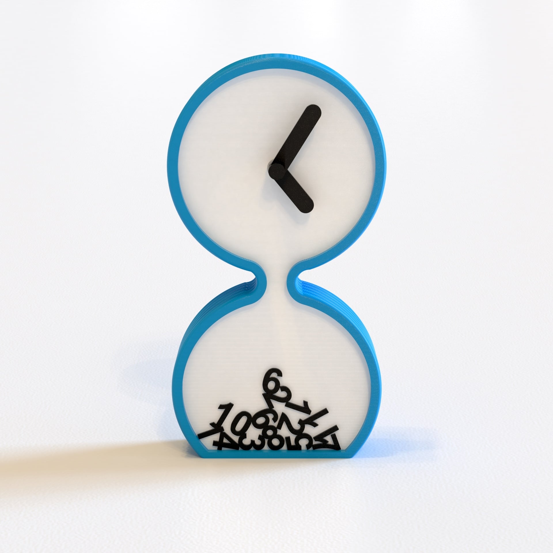 Hourglass-shaped table clock 3d model