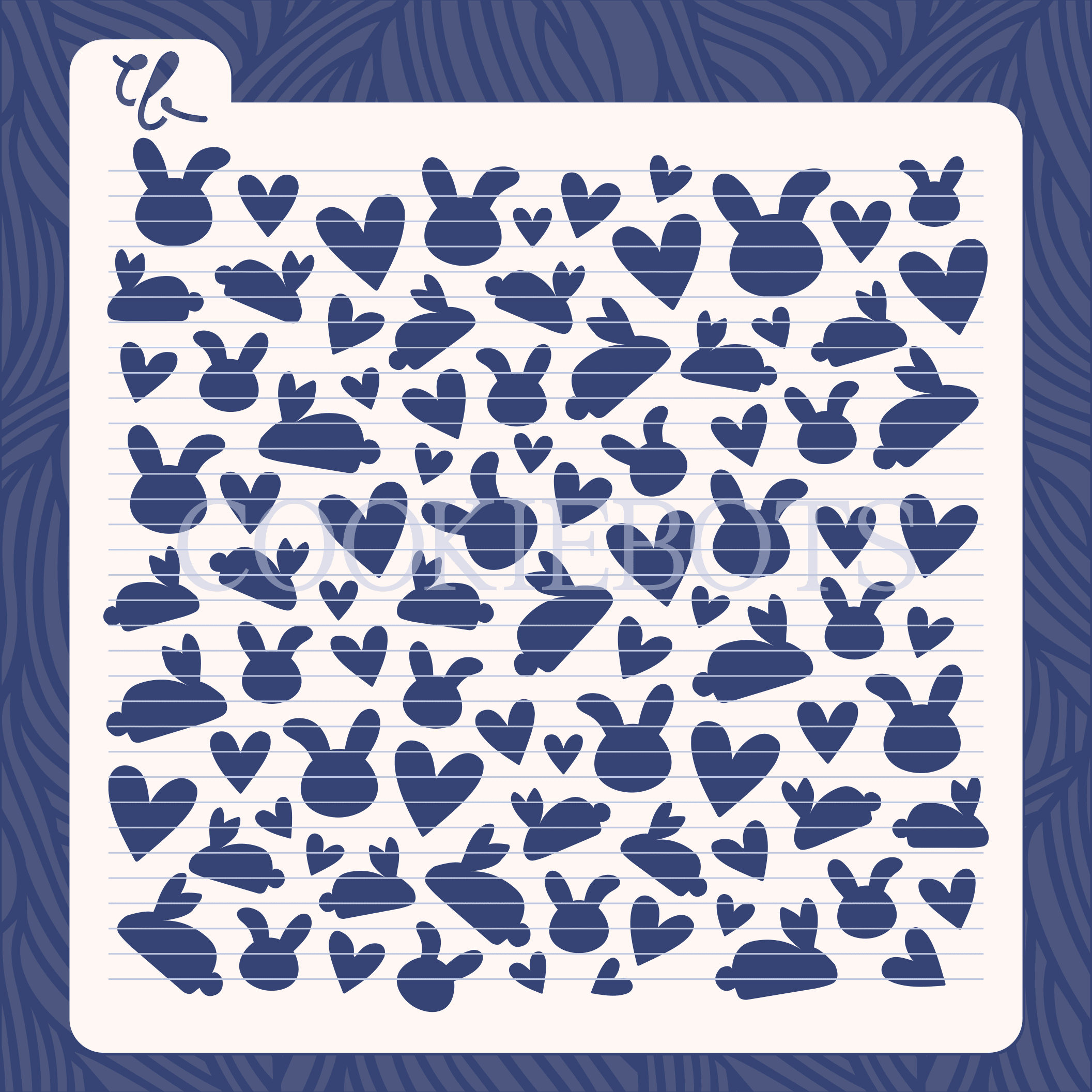 Conejitos / Bunnys Pattern Stencil SVG 3d model