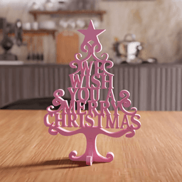 Typographic Christmas Tree Tabletop Sign 3d model