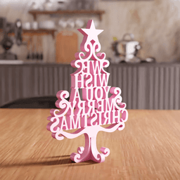 Typographic Christmas Tree Tabletop Sign 3d model