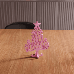 Typographic Christmas Tree Tabletop Sign 3d model