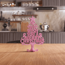 Typographic Christmas Tree Tabletop Sign 3d model