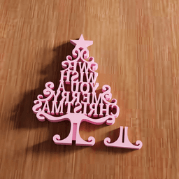 Typographic Christmas Tree Tabletop Sign 3d model