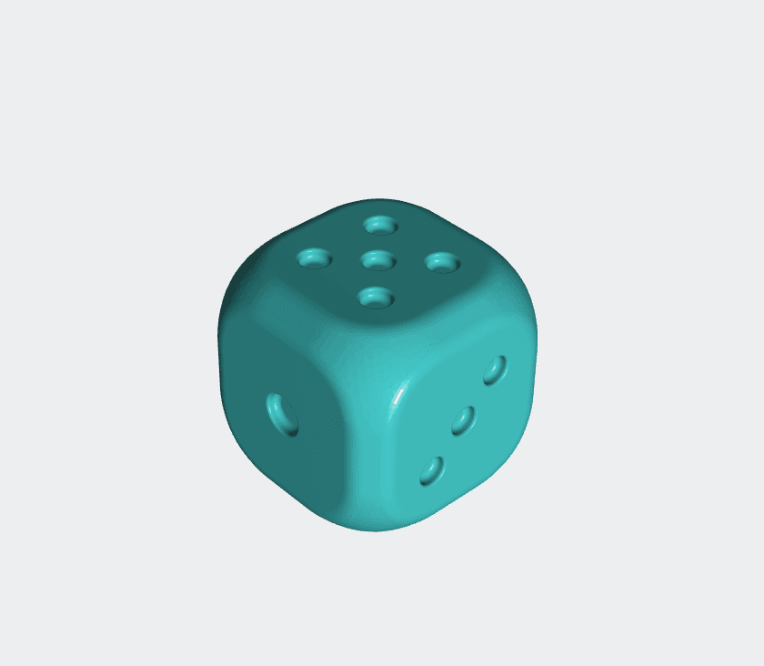 Standard K6 dice 3d model