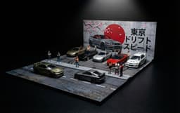 Tokyo Street 1/64 JDM Diorama Set - Custom Garage Display 3d model