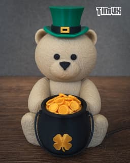 TEDDY BEAR WITH LEPRECHAUN POT 3d model