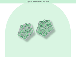 Infinite flower earrings pair 3d model