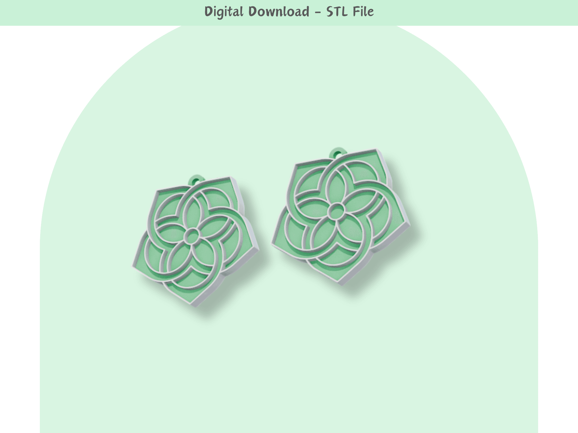Infinite flower earrings pair 3d model