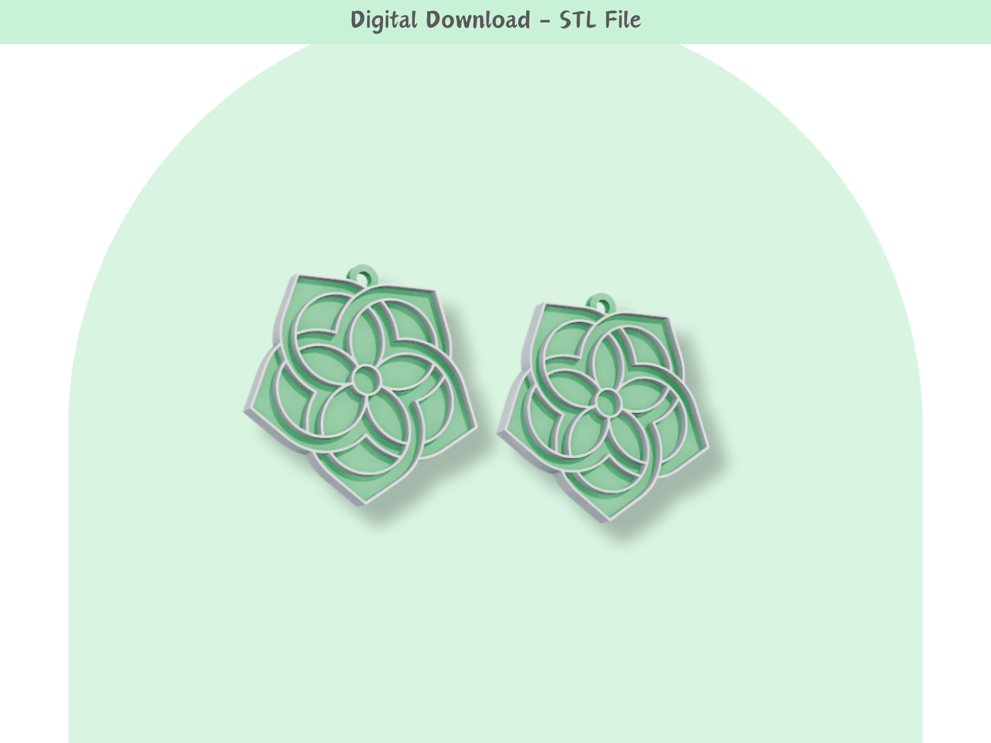 Infinite flower earrings pair 3d model