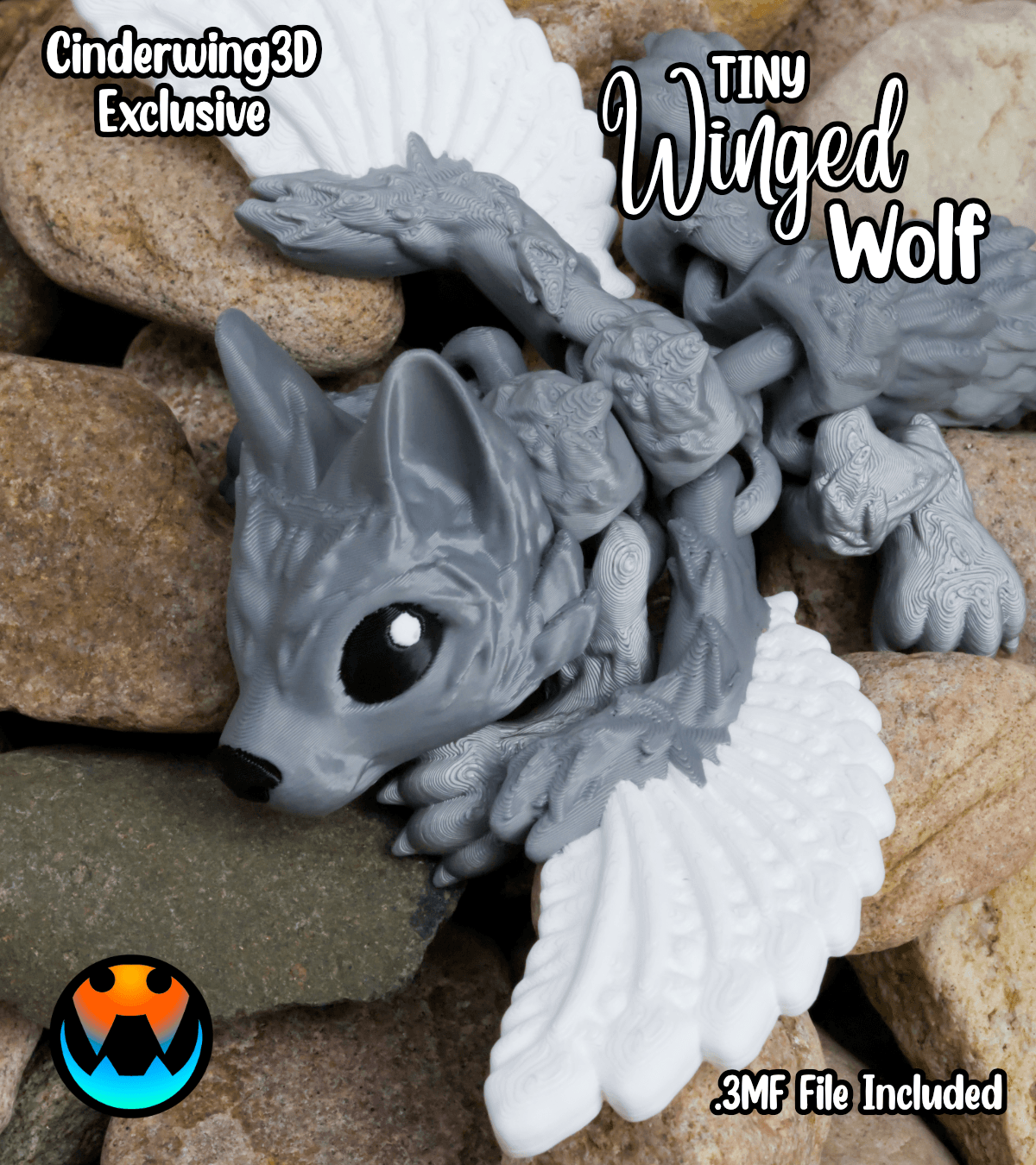 Tiny Winged Wolf 3d model