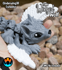 Tiny Winged Wolf 3d model