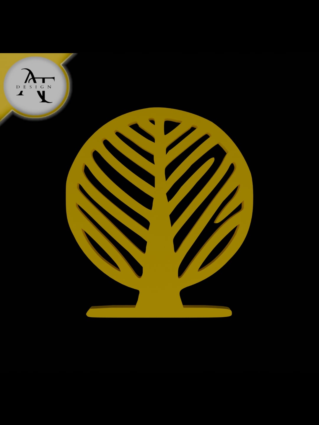Simple Tree Symbol - 2D Art 3d model