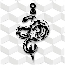 Snake on dagger charm 3d model