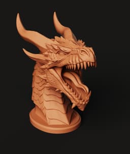 Dragon Head Bust Multi-Color 3MF | Fantasy Sculpture | Bambu Ready 3d model