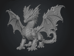 Summer Bloom Dragon STL File for 3D Print 3d model