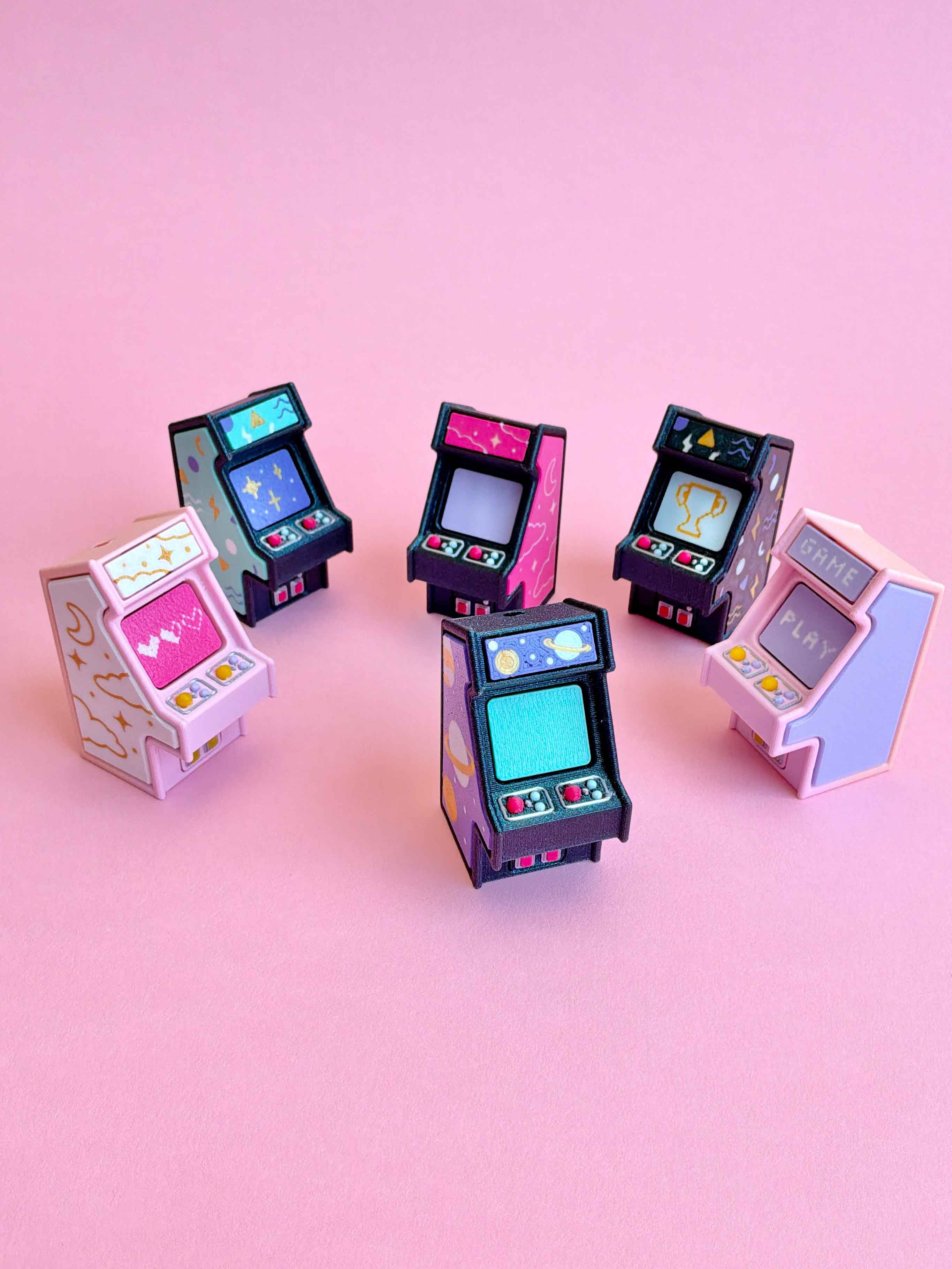 Retro Arcade Clicker Keychain Fidget Toy Bundle 3d model