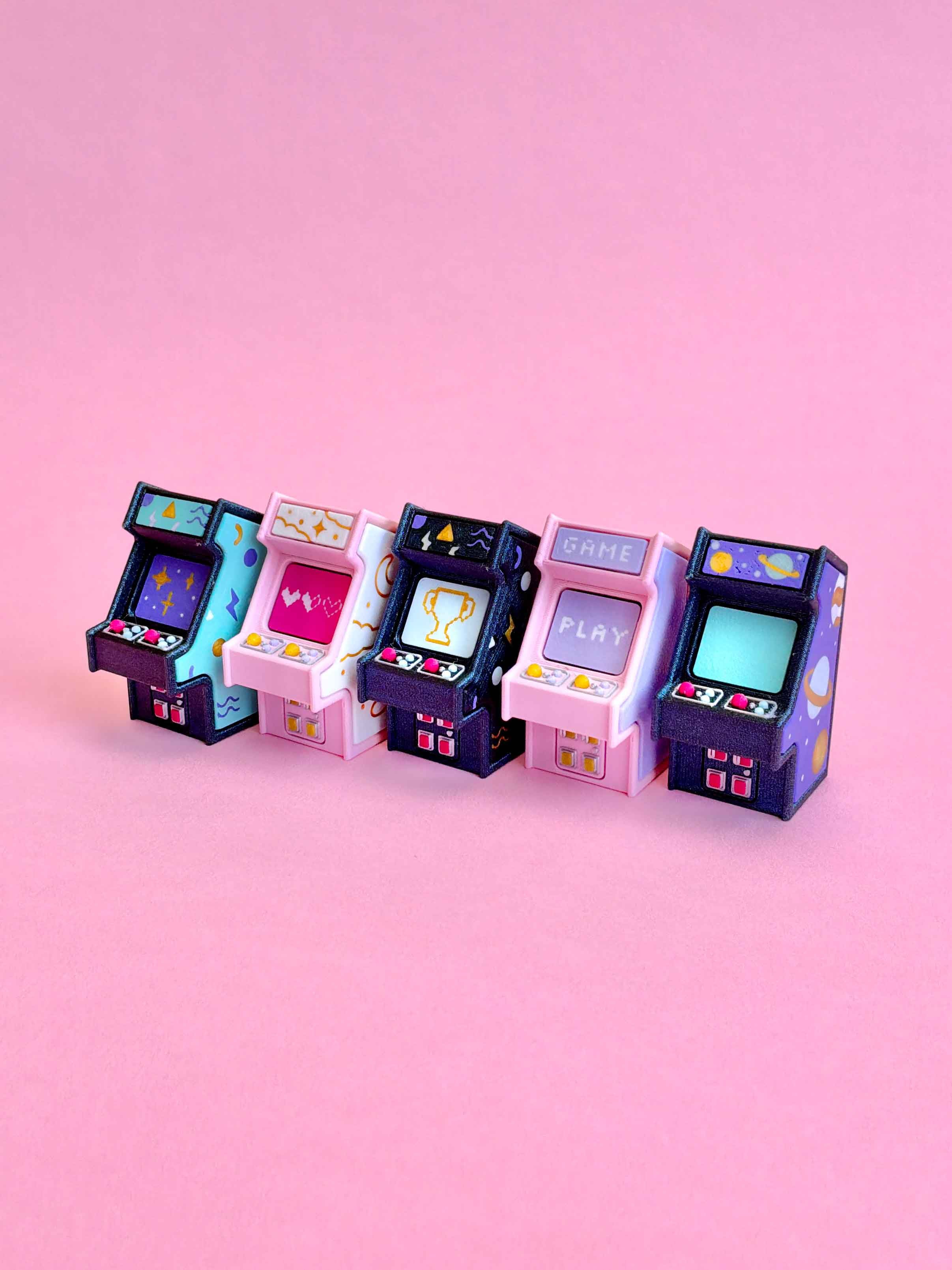 Retro Arcade Clicker Keychain Fidget Toy Bundle 3d model