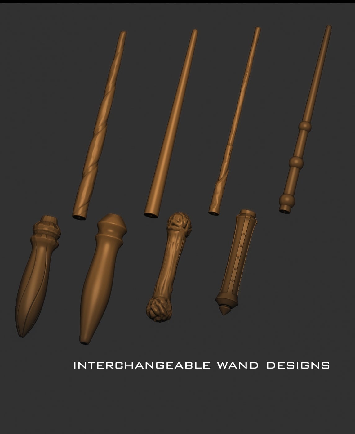 Custom wand set 3d model
