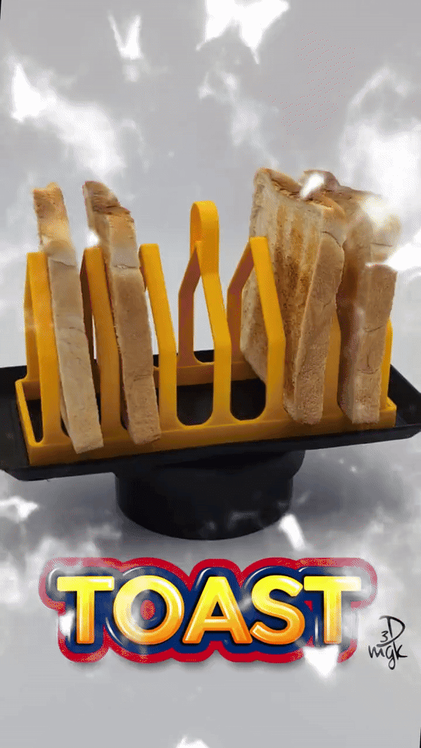 6-Slice Toast Rack & Tray triangular profile 3d model