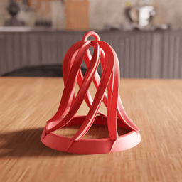 Twisted Spiral Christmas Bell Ornament 3d model