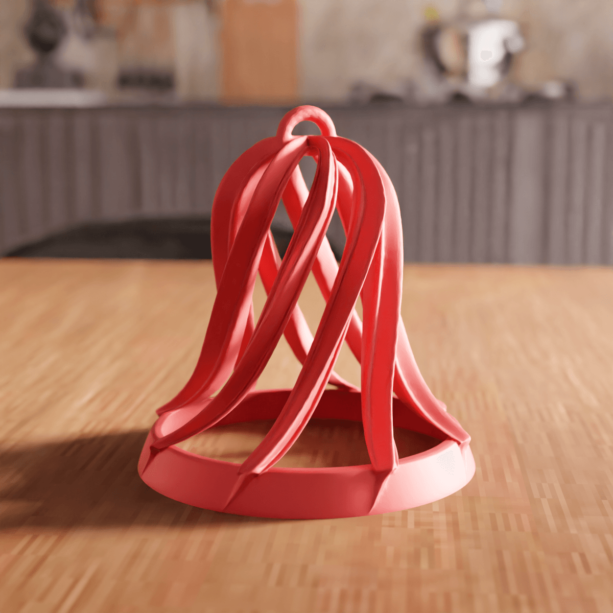 Twisted Spiral Christmas Bell Ornament 3d model