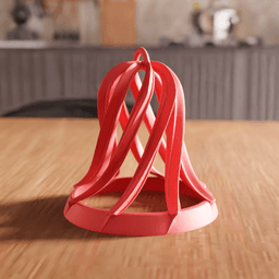 Twisted Spiral Christmas Bell Ornament 3d model